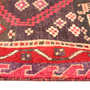 Lori Persian Rug 6'8" x 4'8" - Semi Antique Geometric Red, Brown Hand Knotted | side view | SKU 111114
