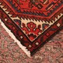 Hamadan Persian Rug 9'0" x 1'12" - Semi Antique Afshan Red, Blue Hand Knotted | corner detail | SKU 111115