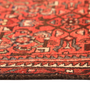 Hamadan Persian Rug 9x1 ft - Semi Antique Medallion (Toranj), Herati (Mahi) Madder Red, Cream, Navy Blue Hand Knotted | side view | SKU 111115