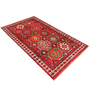 Quchan Persian Rug 5'11" x 3'10" - Semi Antique Medallion Red, Blue Hand Knotted | texture detail | SKU 111118