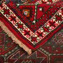 Quchan Persian Rug 5'11" x 3'10" - Semi Antique Medallion Red, Blue Hand Knotted | corner detail | SKU 111118