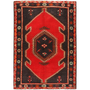 Kelardasht Persian Rug 6x4 ft - Semi Antique Medallion Red, Black Hand Knotted | front view | SKU 111120