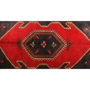 Kelardasht Persian Rug 6'7" x 4'3" - Semi Antique Medallion Red, Black Hand Knotted | pile detail | SKU 111120