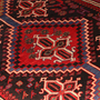 Garmsar Persian Rug 9'11" x 4'11" - Semi Antique Geometric Red, Blue Hand Knotted | back view | SKU 111123