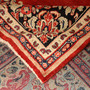 Farahan Persian Rug 13'9" x 10'5" - Antique Medallion Red, Green Hand Knotted | corner detail | SKU 111126