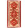 Shiraz Persian Rug 10x4 ft - Semi Antique Geometric, Tribal and Nomadic Cream, Madder Red, Rust Red Hand Knotted | front view | SKU 111127