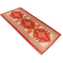 Shiraz Persian Rug 10'1" x 4'11" - Semi Antique Geometric Blue, Red Hand Knotted | texture detail | SKU 111127