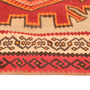 Shiraz Persian Rug 10x4 ft - Semi Antique Geometric Blue, Red Hand Knotted | side view | SKU 111127