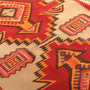 Shiraz Persian Rug 10x4 ft - Semi Antique Geometric, Tribal and Nomadic Cream, Madder Red, Rust Red Hand Knotted | back view | SKU 111127
