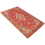 Malayer Persian Rug 5'8" x 3'7" - Semi Antique Medallion Red, Blue Hand Knotted | texture detail | SKU 111128