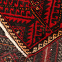 Baluch Persian Rug 6x3 ft - Semi Antique Mihrab Red, Blue Hand Knotted | corner detail | SKU 111129