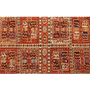 Quchan Persian Rug 5x4 ft - Semi Antique Medallion Red, Blue Hand Knotted | pile detail | SKU 111130