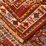 Quchan Persian Rug 5'6" x 4'0" - Semi Antique Medallion Red, Blue Hand Knotted | corner detail | SKU 111130