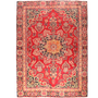 Mood Persian Rug 9x6 ft - Semi Antique Medallion Navy Blue, Red Hand Knotted | front view | SKU 111133