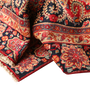Mood Persian Rug 9x6 ft - Semi Antique Medallion Navy Blue, Red Hand Knotted | detail view | SKU 111133