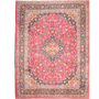 Kashmar Persian Rug 12'10" x 9'8" - Semi Antique Afshan Crimson, Ivory Hand Knotted | front view | SKU 111135