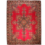 Tabriz Persian Rug 12'2" x 9'3" - Semi Antique Medallion Red, Cream Hand Knotted | front view | SKU 111136