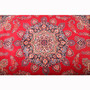 Sabzevar Persian Rug 13'1" x 9'10" - Semi Antique Medallion Crimson, Beige Hand Knotted | pile detail | SKU 111139