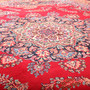 Sabzevar Persian Rug 13x9 ft - Semi Antique Medallion (Toranj), Shah Abbasi Crimson, Navy Blue, Cream Hand Knotted | back view | SKU 111139