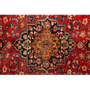 Mashad Persian Rug 5x3 ft - Semi Antique Medallion Crimson, Ultramarine Hand Knotted | pile detail | SKU 111143