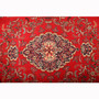 Tabriz Persian Rug 13'5" x 10'0" - Semi Antique Medallion Red, Cream Hand Knotted | pile detail | SKU 111146