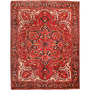 Heriz Persian Rug 12'8" x 9'6" - Semi Antique Medallion Red, Brown Hand Knotted | front view | SKU 111149