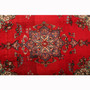 Tabriz Persian Rug 8x6 ft - Semi Antique Shah Abbasi, Medallion (Toranj) Red, Cream, Dark Red Hand Knotted | pile detail | SKU 111150