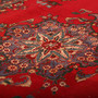 Tabriz Persian Rug 8x6 ft - Semi Antique Shah Abbasi, Medallion (Toranj) Red, Cream, Dark Red Hand Knotted | back view | SKU 111150