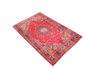 Sabzevar Persian Rug 12'8" x 9'8" - Semi Antique Medallion Crimson, Beige Hand Knotted | full view | SKU 111151