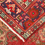 Sabzevar Persian Rug 13x9 ft - Semi Antique Medallion (Toranj), Shah Abbasi Crimson, Navy Blue, Persian Blue Hand Knotted | corner detail | SKU 111153