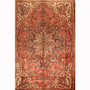 Heriz Persian Rug 13'7" x 10'0" - Semi Antique Medallion Red, Brown Hand Knotted | front view | SKU 111154
