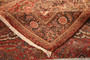 Heriz Persian Rug 13x10 ft - Semi Antique Medallion Red, Brown Hand Knotted | corner detail | SKU 111154