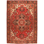 Heriz Persian Rug 9'11" x 6'7" - Semi Antique Medallion Red, Brown Hand Knotted | front view | SKU 111156