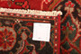 Heriz Persian Rug 9x6 ft - Semi Antique Medallion (Toranj), Shah Abbasi Madder Red, Crimson, Ivory Hand Knotted | corner detail | SKU 111156