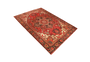 Heriz Persian Rug 9'11" x 6'7" - Semi Antique Medallion Red, Brown Hand Knotted | texture detail | SKU 111156