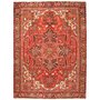 Heriz Persian Rug 9'4" x 6'8" - Semi Antique Medallion Red, Brown Hand Knotted | front view | SKU 111157