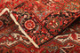 Heriz Persian Rug 9'4" x 6'8" - Semi Antique Medallion Red, Brown Hand Knotted | detail view | SKU 111157
