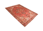 Heriz Persian Rug 9'4" x 6'8" - Semi Antique Medallion Red, Brown Hand Knotted | corner detail | SKU 111157