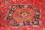 Sabzevar Persian Rug 12'10" x 9'6" - Semi Antique Medallion Crimson, Beige Hand Knotted | pile detail | SKU 111158