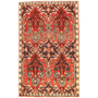 Isfahan Persian Rug 4x2 ft - Semi Antique Eslimi (Arabesque), Shah Abbasi Madder Red, Cream, Burgundy Hand Knotted | front view | SKU 111160