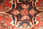Isfahan Persian Rug 4x2 ft - Semi Antique Eslimi (Arabesque), Shah Abbasi Madder Red, Cream, Burgundy Hand Knotted | corner detail | SKU 111160