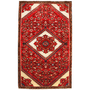 Hamadan Persian Rug 4'2" x 2'7" - Semi Antique Afshan Red, Blue Hand Knotted | front view | SKU 111163