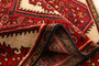 Hamadan Persian Rug 4'2" x 2'7" - Semi Antique Afshan Red, Blue Hand Knotted | detail view | SKU 111163