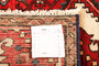 Hamadan Persian Rug 4'2" x 2'7" - Semi Antique Afshan Red, Blue Hand Knotted | back view | SKU 111163