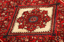 Hamadan Persian Rug 4'2" x 2'7" - Semi Antique Afshan Red, Blue Hand Knotted | side view | SKU 111163