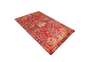 Lilihan Persian Rug 4'9" x 3'3" - Semi Antique Geometric Red, Navy Blue Hand Knotted | detail view | SKU 111164