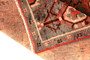 Saveh Persian Rug 5x3 ft - Semi Antique Medallion Red, Brown Hand Knotted | side view | SKU 111165