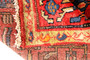 Hamadan Persian Rug 7x1 ft - Semi Antique Herati (Mahi), Afshan (All-Over) Madder Red, Navy Blue, Cream Hand Knotted | back view | SKU 111166