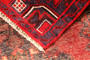 Hamadan Persian Rug 8'10" x 2'5" - Semi Antique Afshan Red, Blue Hand Knotted | back view | SKU 111167