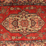 Sarab Persian Rug 13'11" x 3'3" - Semi Antique Medallion Camel, Blue Hand Knotted | pile detail | SKU 111168
